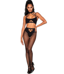 Ensemble de deux pièces avec brassière à lanières et collants.
